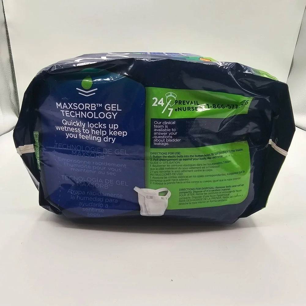 Lot of 2 Prevail Belted Shields 30 Count‎ Extra Incontinence Belted Undergarment